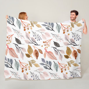 Couverture Polaire feuille d'arbre