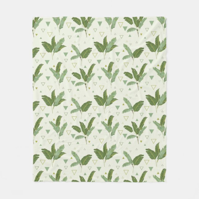 Couverture Polaire Feuille de banane avec triangles (Devant)