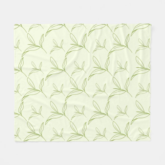 Couverture Polaire Feuille de thé naturel vert Motif sans joint (Devant (Horizontal))
