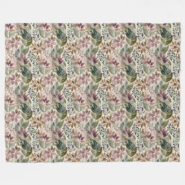 Couverture Polaire Feuille moderniste et twig Garlands (Devant (Horizontal))