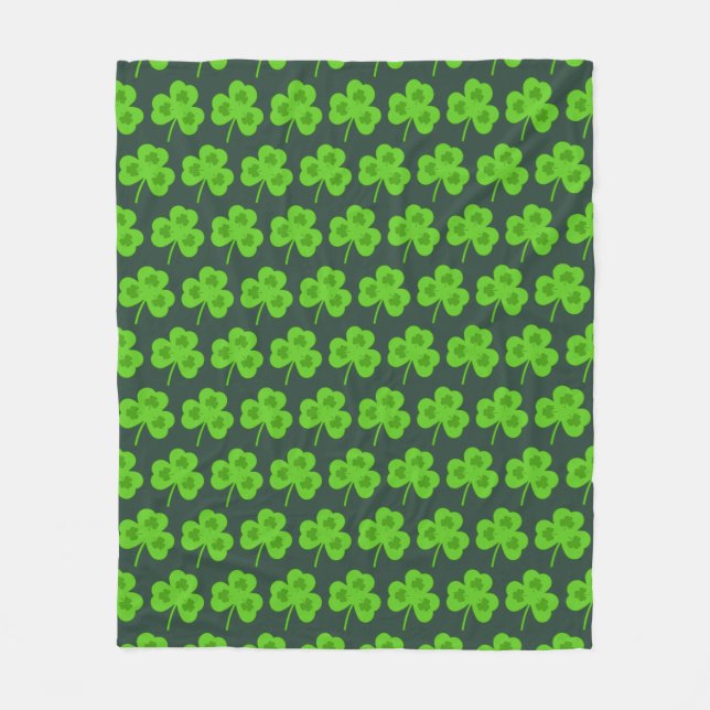 COUVERTURE POLAIRE FEUILLE VERTE TRÈFLE SAINT PATRICK (Devant)