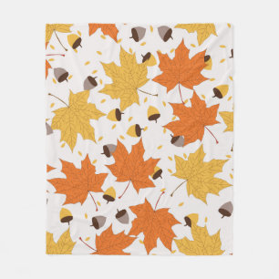 Couverture Polaire Feuilles d'automne, design vintage sans soudure.
