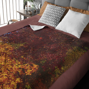 Couverture Polaire Feuilles d'automne Jaune et pourpre, ZSSPG