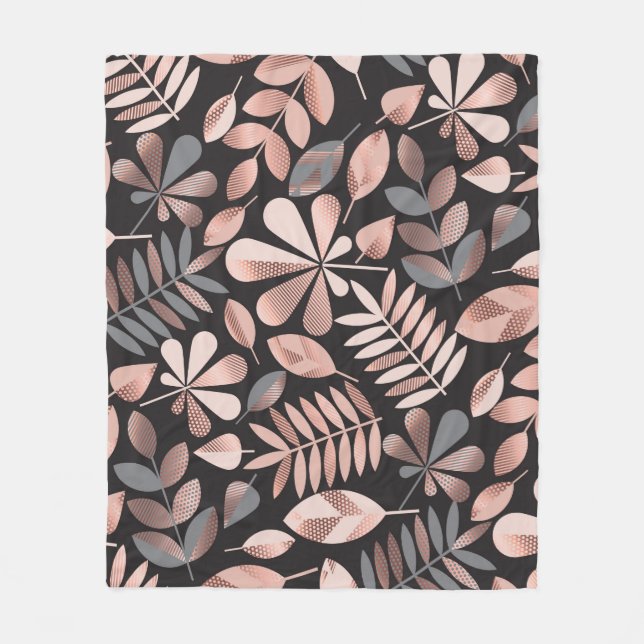 Couverture Polaire Feuilles d'automne motif (Devant)