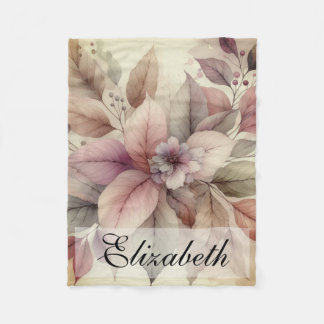Couverture Polaire Feuilles d'automne vintage aquarelle couleurs auto