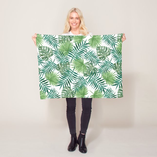 Couverture Polaire Feuilles de la jungle tropicale (En situation)