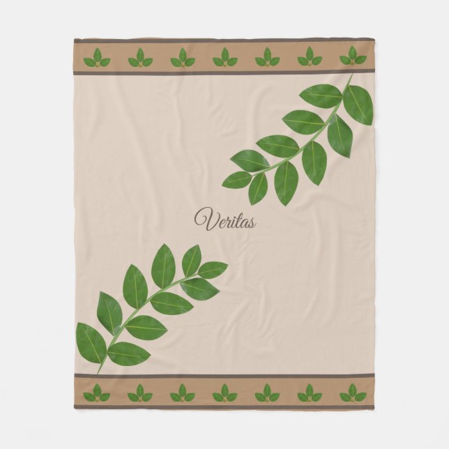Couverture Polaire Feuilles modernes de Green Bay sur le beige (Devant)