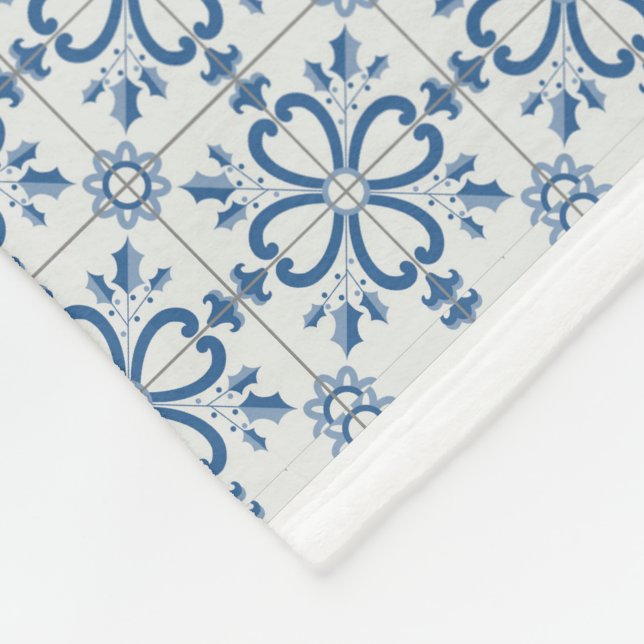 Couverture Polaire Feuilles saints de Noël et pétales de fleurs (Coin)