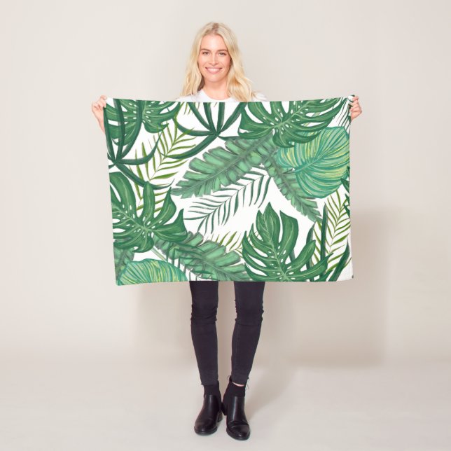Couverture Polaire Feuilles tropicaux (En situation)