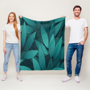 Couverture Polaire Feuilles tropicaux rayonnants