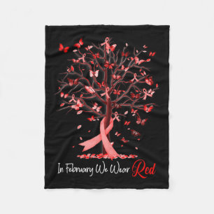 Couverture Polaire Février Nous Portons Red Tree Ribbon Heart Disease