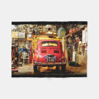 Fiat rouge 500, Italie, voiture vintage couvrante