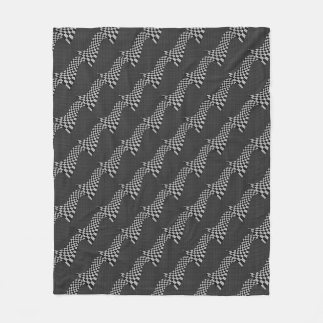 Couverture Polaire Fibre de carbone comme course Drapeau Wave Print (Devant)