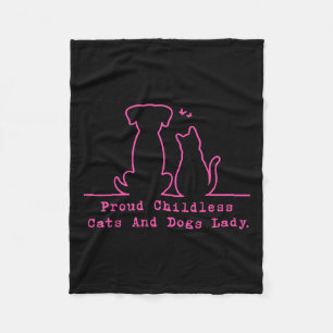 Couverture Polaire Fier Chats Et Chiens Sans Enfants Femme Vintage