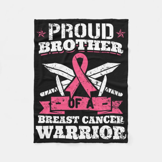 Couverture Polaire Fier Frère Du Cancer Du Sein Guerrier Pink (Devant)