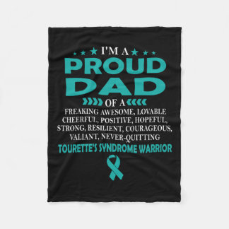 Couverture Polaire Fier papa de Tourette Syndrome guerrier T