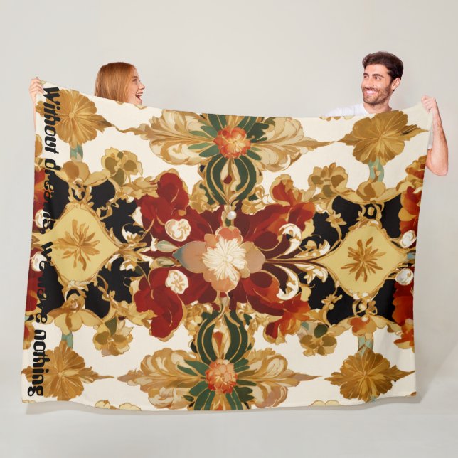 Couverture Polaire Fierce Baroque Pearl & Floral Art - 60"X80 (En situation)