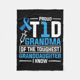 Couverture Polaire Fière grand-mère T1d grand-parent diabète de type
