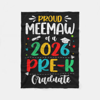Couverture Polaire Fière Meemaw d'un garçon ou d'une fille diplômé de