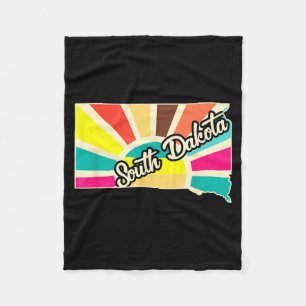 Couverture Polaire Fierté du Dakota du Sud design d'état rétro carte