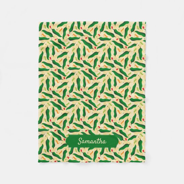 Couverture Polaire Fiesta Fun Green Chili Motif (Devant)