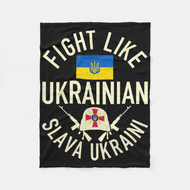 Couverture Polaire Fight Like Ukrainian Support Ukraine I Stand With  (Devant)