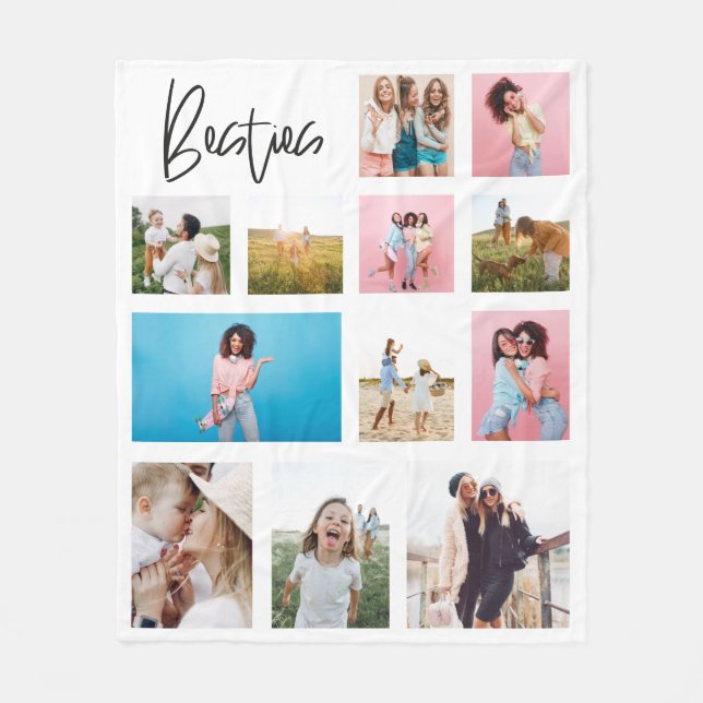Couverture Polaire Fille besties 20 photo meilleur ami moderne simple (Devant)