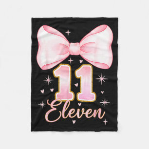 Couverture Polaire Fille coquette de 11 ans Bow C'est mon anniversair