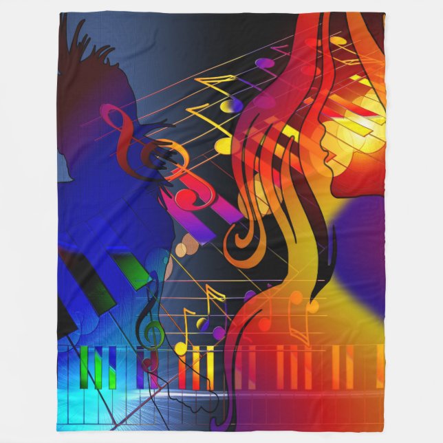 Couverture Polaire Fille De Fête Avec Musique Fleece Blanket (Devant)