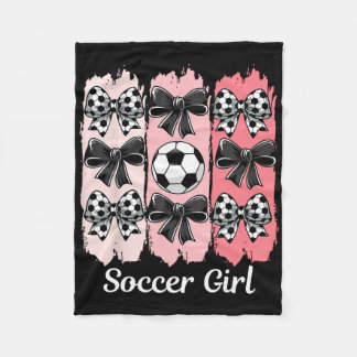 Couverture Polaire Fille de football mignonne Coquette Bow Fille de f