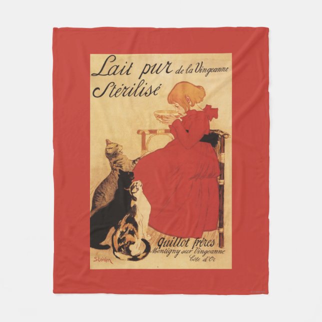 Couverture Polaire Fille de lait de Vingeanne avec des chats (Devant)