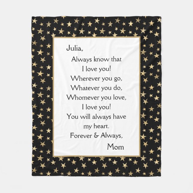 Couverture Polaire Fille Je T'Aime (Devant)