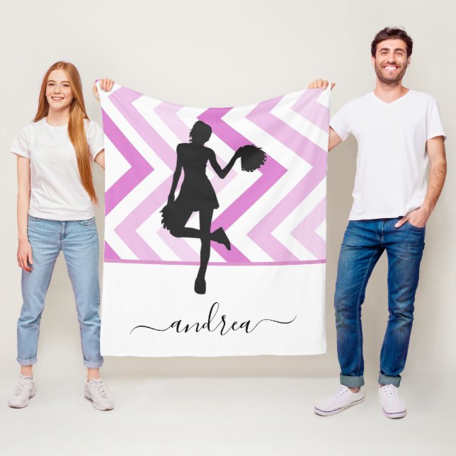 Couverture Polaire Fille moderne Cheer rose Pom-pom girl mignonne Nom (En situation)