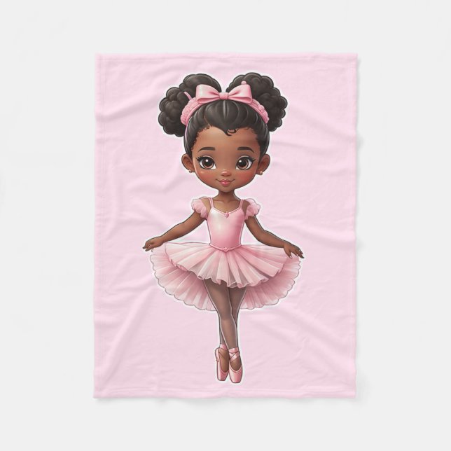 Couverture Polaire Fille noire Ballerina Rose Ballet (Devant)