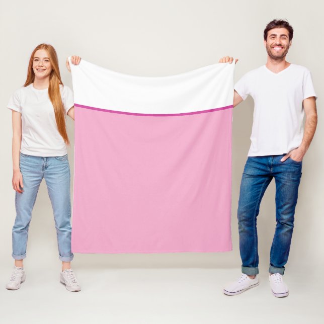 Couverture Polaire Fille Pastel rose et blanc (En situation)