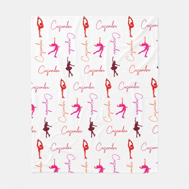Couverture Polaire Fille Patinage artistique Nom du patinage sur glac (Devant)