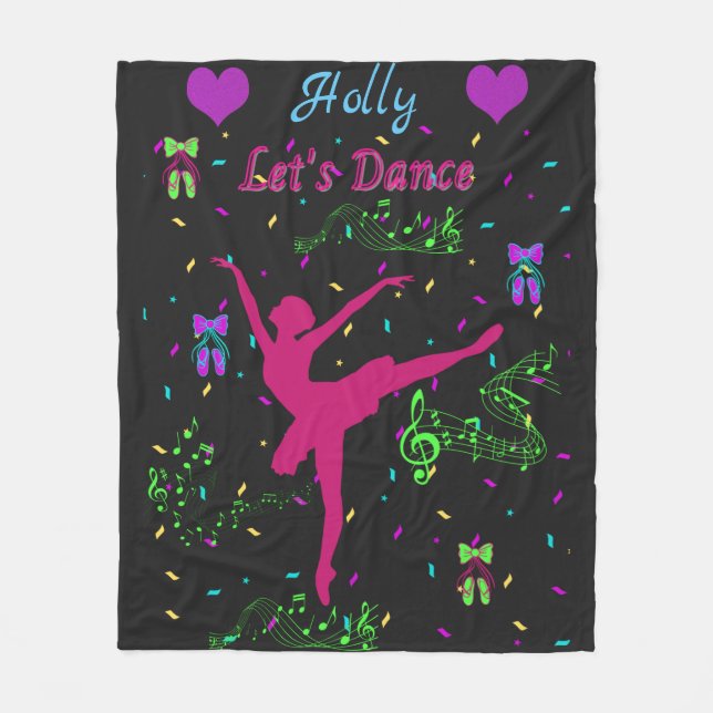 Couverture Polaire Filles Danse Notes musicales (Devant)
