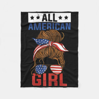 Couverture Polaire Filles Drapeau Américain Fille Tout à fait América