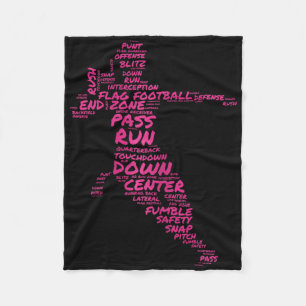 Couverture Polaire Filles Drapeau Football Joueur Word Art Typographi