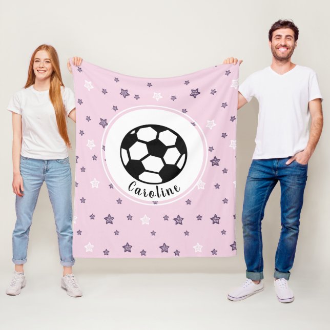 Couverture Polaire Filles étoiles de football Personnalisé mignon Mot (En situation)