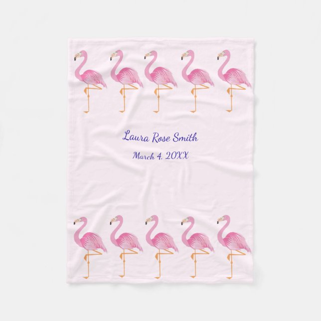 Couverture Polaire Filles flamants roses Blanche polaire (Devant)