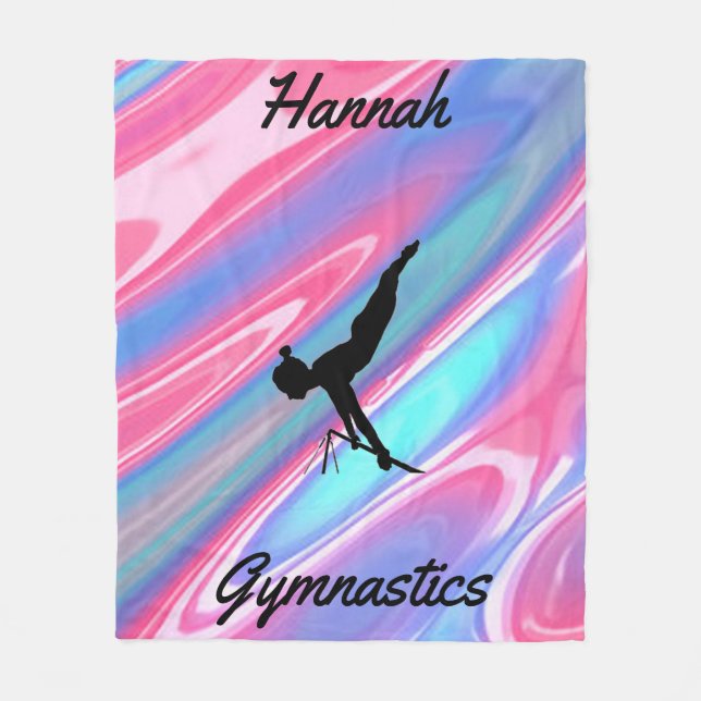 Couverture Polaire Filles Gymnastique Blanche polaire avec nom (Devant)