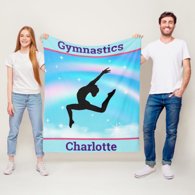 Couverture Polaire Filles Gymnastique Leap Arc-en-ciel nuages (En situation)