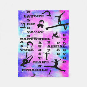 Couverture Polaire Filles Gymnastique Mots-croisés Compétences Fleece