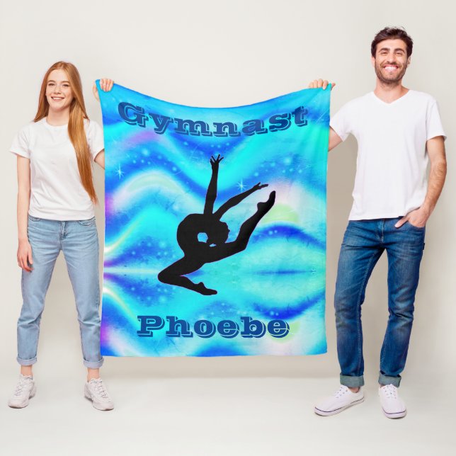 Couverture Polaire Filles Gymnastique Personnalisée Blanche polaire b (En situation)