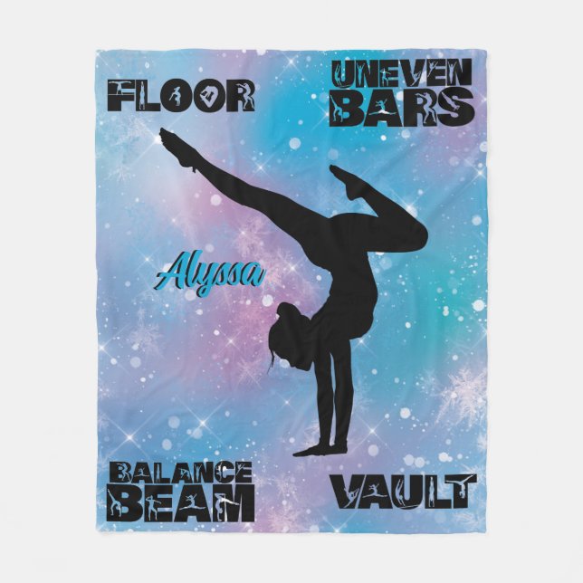 Couverture Polaire Filles Gymnastique Sol, Bars, Poutres, Vault Paste (Devant)