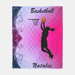 Couverture Polaire Filles Majestic Gradient Basketball Blanche polair