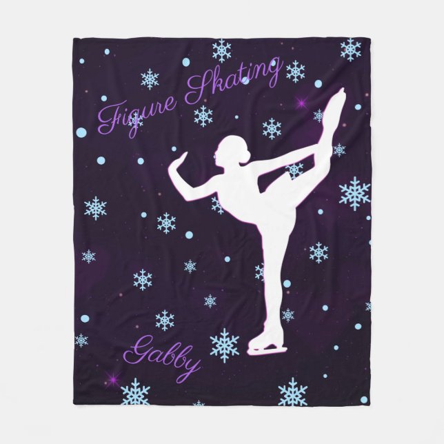 Couverture Polaire Filles Patinage artistique Flocon de neige violet  (Devant)