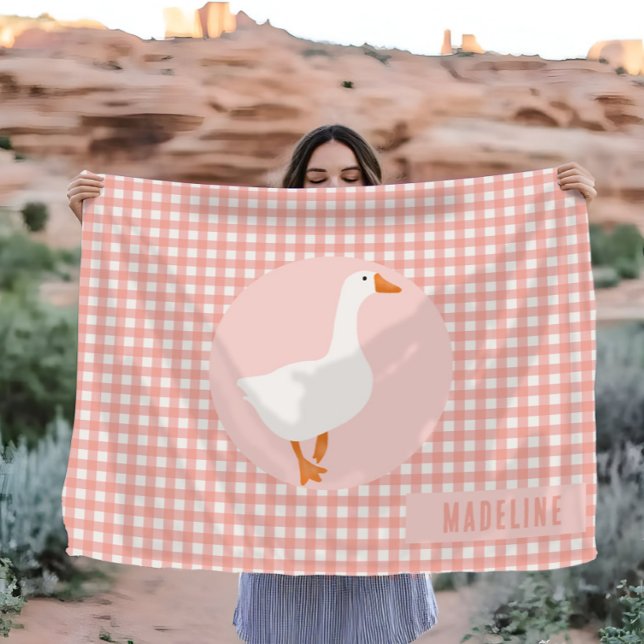 Couverture Polaire Filles Rose En vichy Goose Farm Enfants (Créateur téléchargé)