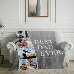 Couverture Polaire Film moderne Meilleur Papa Jamais Photo Collage